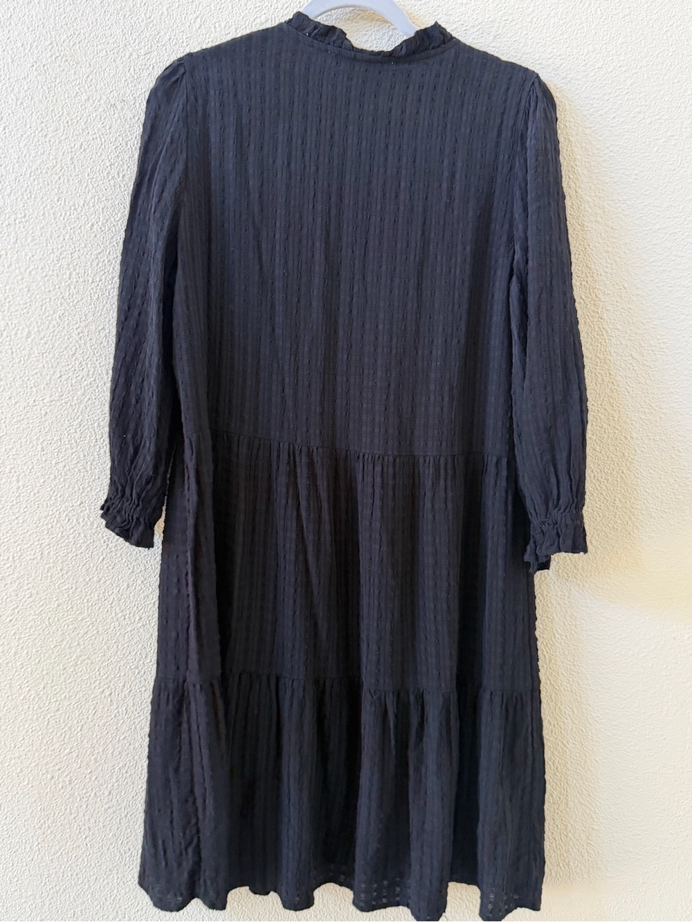LOFT Black Ruffle-Neck Blouse